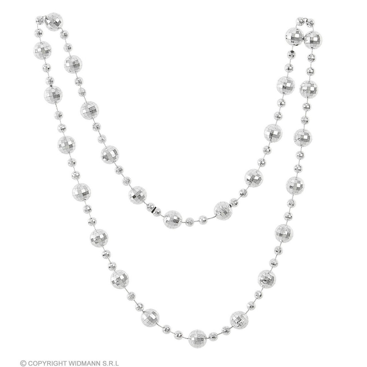 Op deze afbeelding zie je een Accessoires, van het merk Widmann. Ketting Hangende Discoballen Zilver