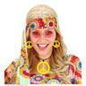 Hippie Set Friedenszeichen Kette Und Ohrringe Neon Gelb