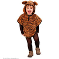 Kleine Tigerfell-Poncho Kostüm für Kinder