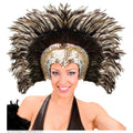 Kopfabdeckung Mit Glitzer Und Federn Samba Silver