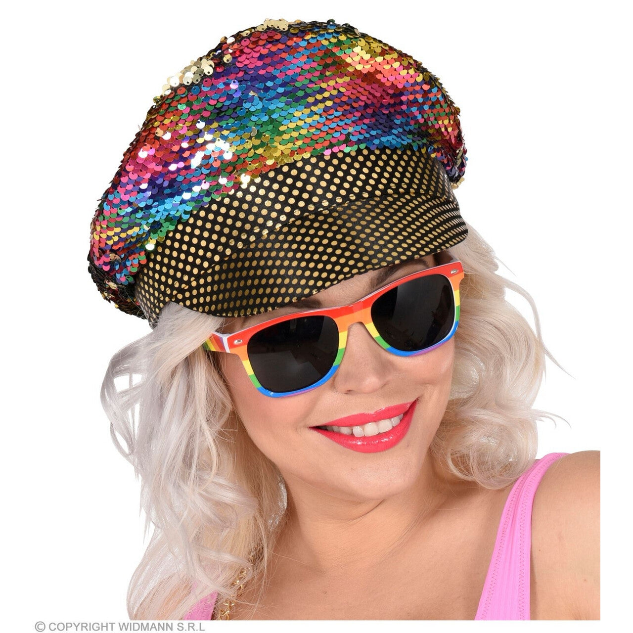 Op deze afbeelding zie je een Accessoires, van het merk Widmann. Kleurige Regenboog Bril