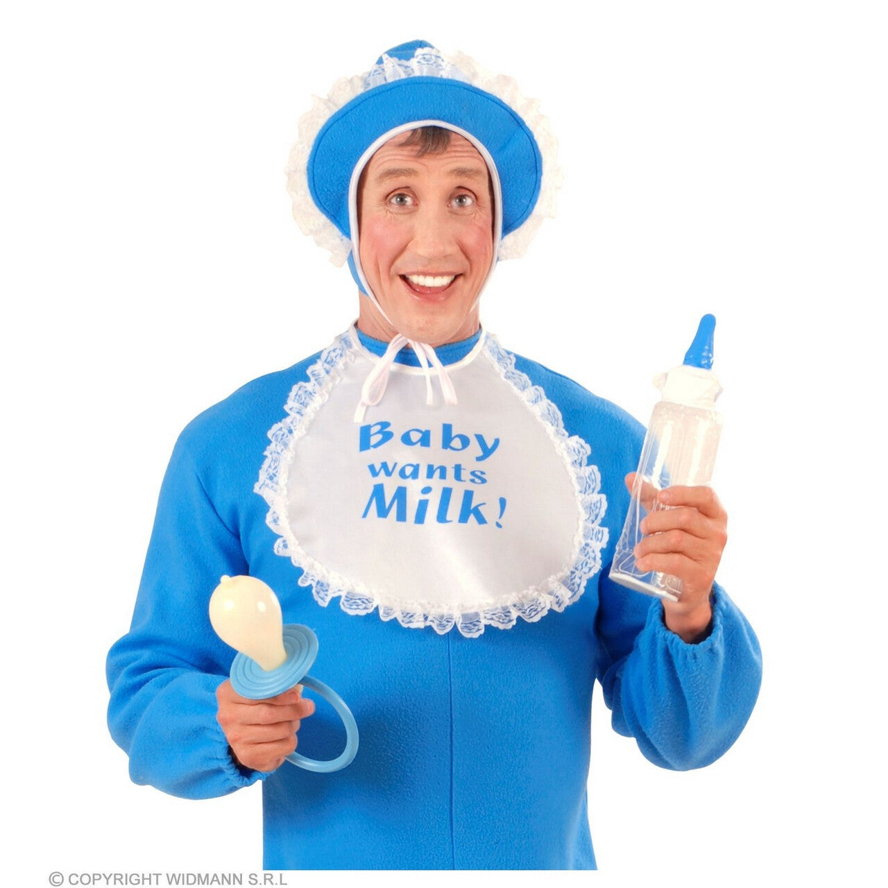 Op deze afbeelding zie je een Accessoires, van het merk Widmann. Mega Speen Met Geluid, Blauw