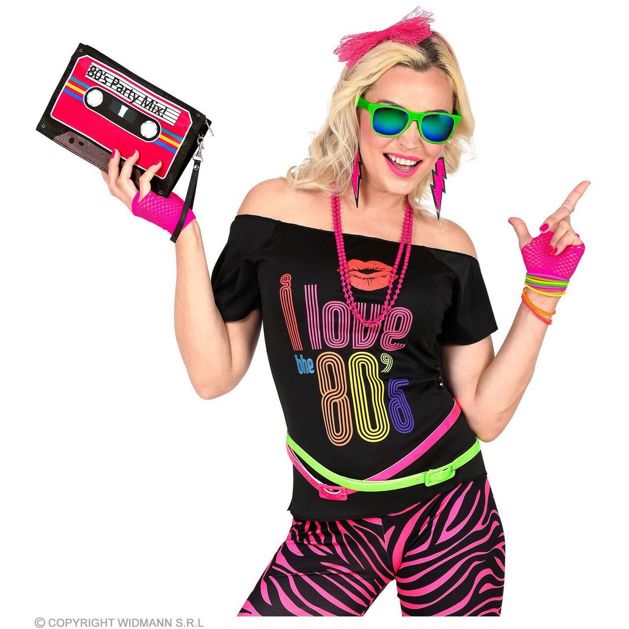 Op deze afbeelding zie je een Accessoires, van het merk Widmann. De Jaren 80 Cassette Tape Handtas