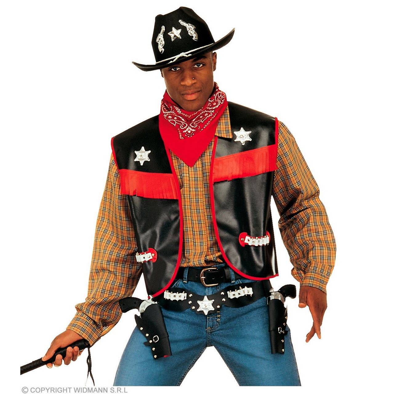 Op deze afbeelding zie je een Kostuums, van het merk Widmann. Austin County District Sheriff Vest Zwart Man
