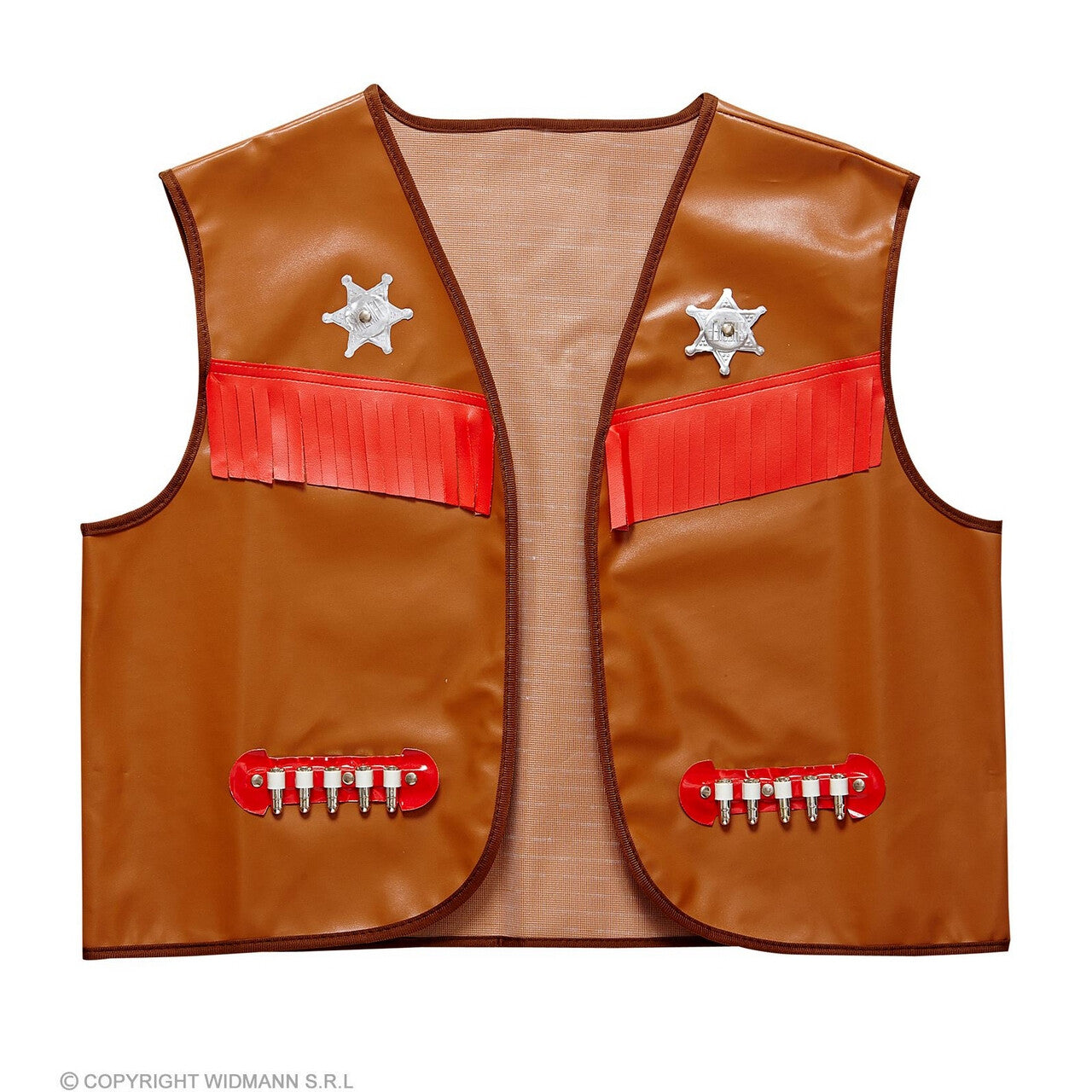 Op deze afbeelding zie je een Kostuums, van het merk Widmann. Dallas County District Sheriff Vest Bruin Man