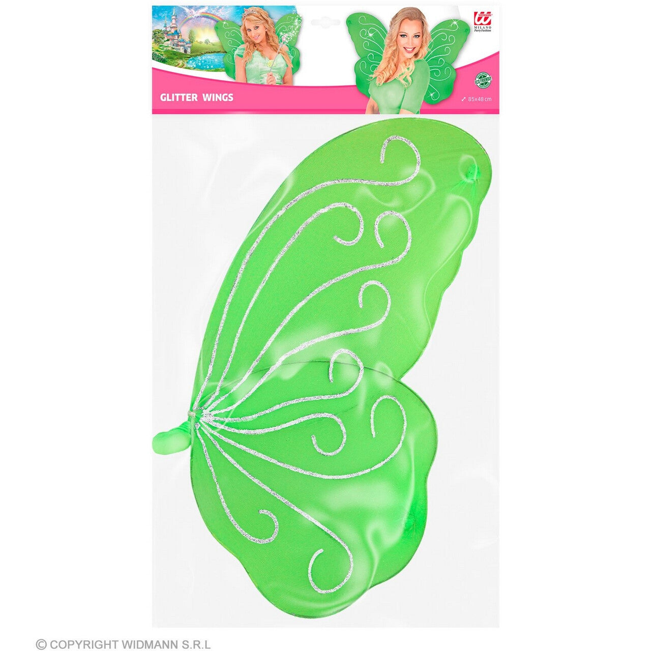 Op deze afbeelding zie je een Accessoires, van het merk Widmann. Fabelachtige Groene Glitter Vleugels Bosfee