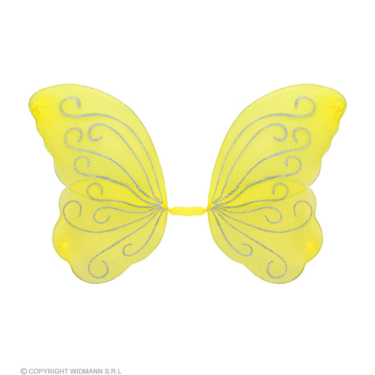 Op deze afbeelding zie je een Accessoires, van het merk Widmann. Fabelachtige Gele Glitter Vleugels