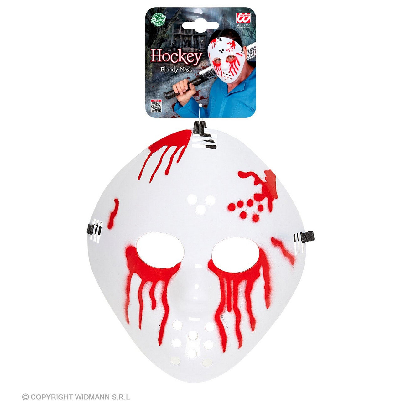 Op deze afbeelding zie je een Accessoires, van het merk Widmann. Angstaanjagend Bloederig Hockey Masker