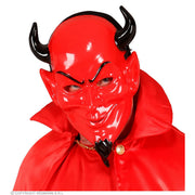 Op deze afbeelding zie je een Accessoires, van het merk Widmann. Rode Duivel Masker Met Hoorntjes