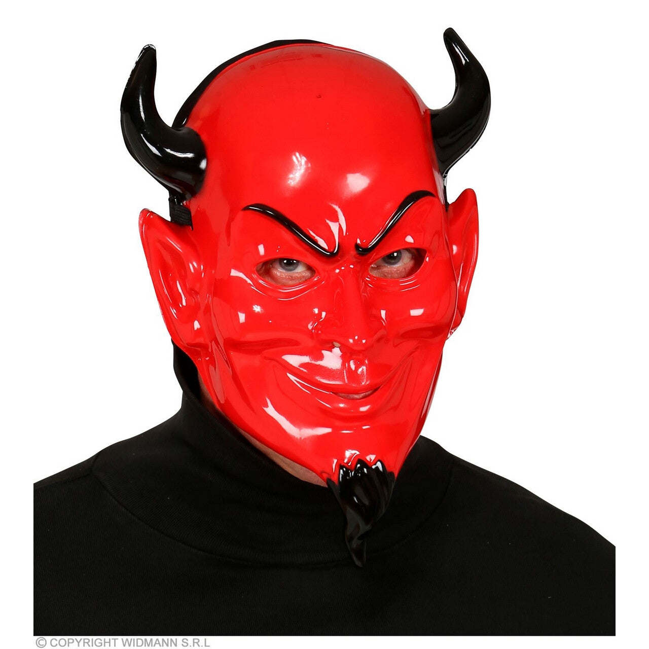 Op deze afbeelding zie je een Accessoires, van het merk Widmann. Rode Duivel Masker Met Hoorntjes