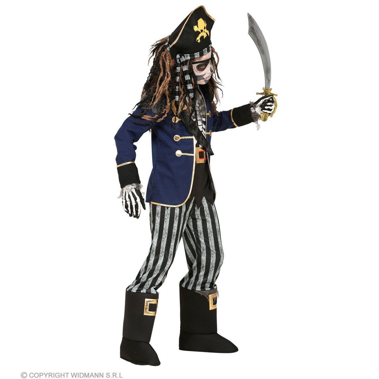 Op deze afbeelding zie je een Kostuums, van het merk Widmann. Gevreesde Piraat Edward Blauwjack Jongen Kostuum