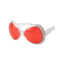 Space-Brille Mit Roten Gläsern Und Glitzersteinen