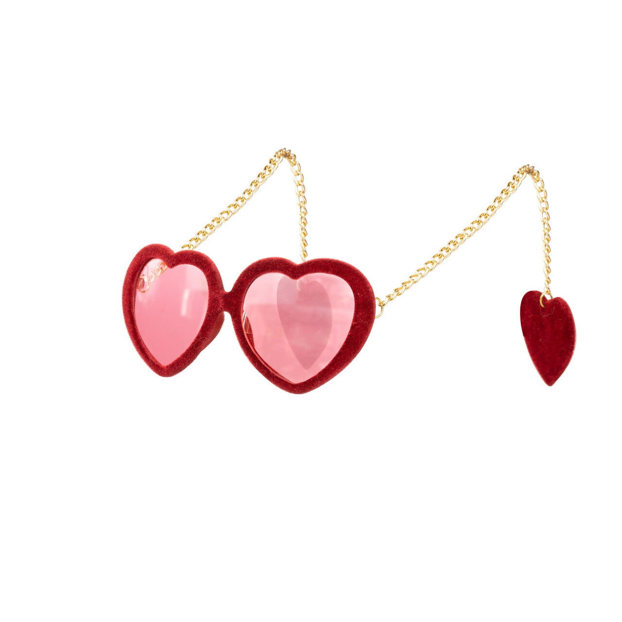 Op deze afbeelding zie je een Accessoires, van het merk Wilbers. Bril Hart In Love Fluweel Rood