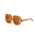 70er Jahre Große Brille Orange Mit Steinen