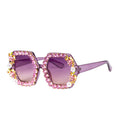 Super 70er Brille Mit Steinen Lila