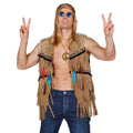Braune Weste Hippie-Indianer Juhu Herren
