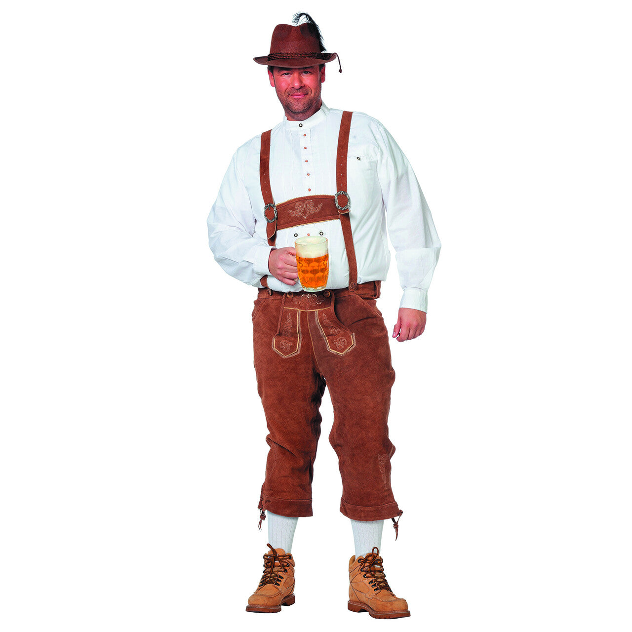 Op deze afbeelding zie je een Kostuums, van het merk Wilbers. Lange Lederhose Gerd Bruin Man