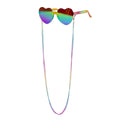 Liebende Regenbogen Herzbrille Mit Kette
