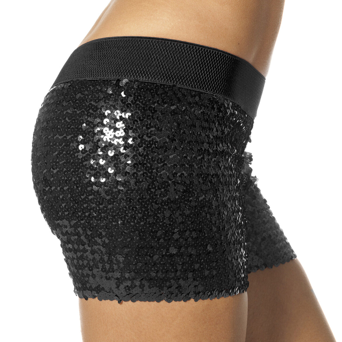 Op deze afbeelding zie je een Kostuums, van het merk Wilbers. Hotpants Pailletten Zwart Vrouw