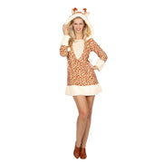 Op deze afbeelding zie je een Kostuums, van het merk Wilbers. Lange Benen Giraffe Vrouw Kostuum