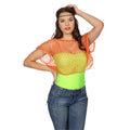 Disco Neon-Orange Netzshirt Damen