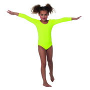 Op deze afbeelding zie je een Kostuums, van het merk Wilbers. Body Lange Mouwen Misty Neon Geel Meisje Kostuum