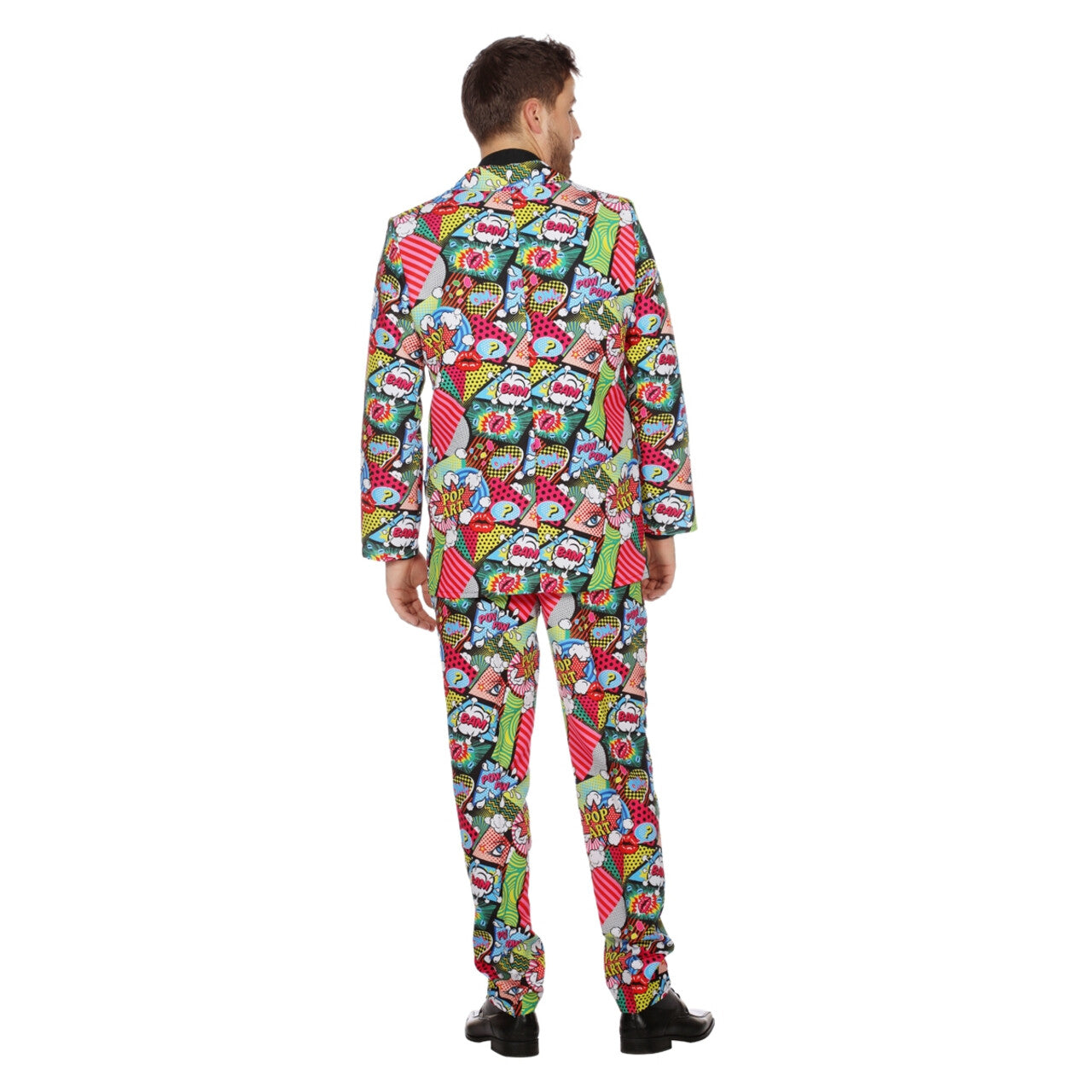 Op deze afbeelding zie je een Kostuums, van het merk Wilbers. Pop Art Strip Man Kostuum