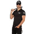 Schwarzes Swat-Breitbrust-Polizeishirt Herren