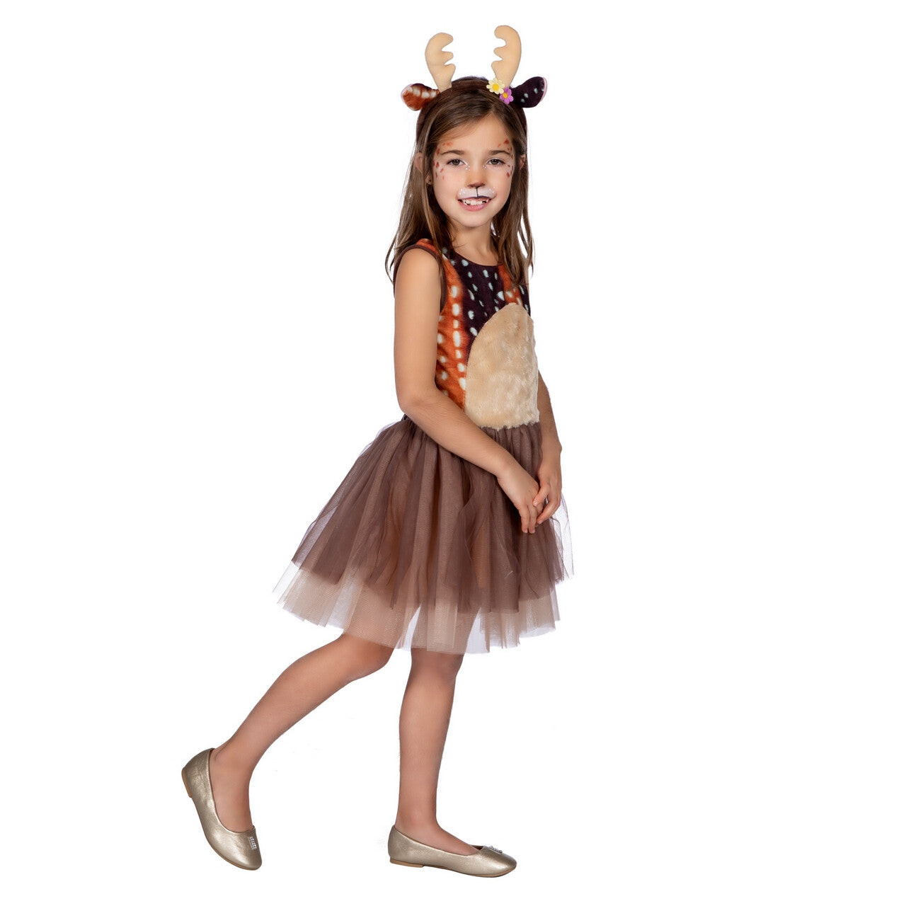 Op deze afbeelding zie je een Kostuums, van het merk Wilbers. Bambi Rendier Veluwe Hert Meisje Kostuum