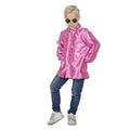 Rosa Ruchesblouse Satin Foute Disco für Kinder