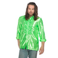 Leuchtgrünes Rüschenhemd Disco Unisex