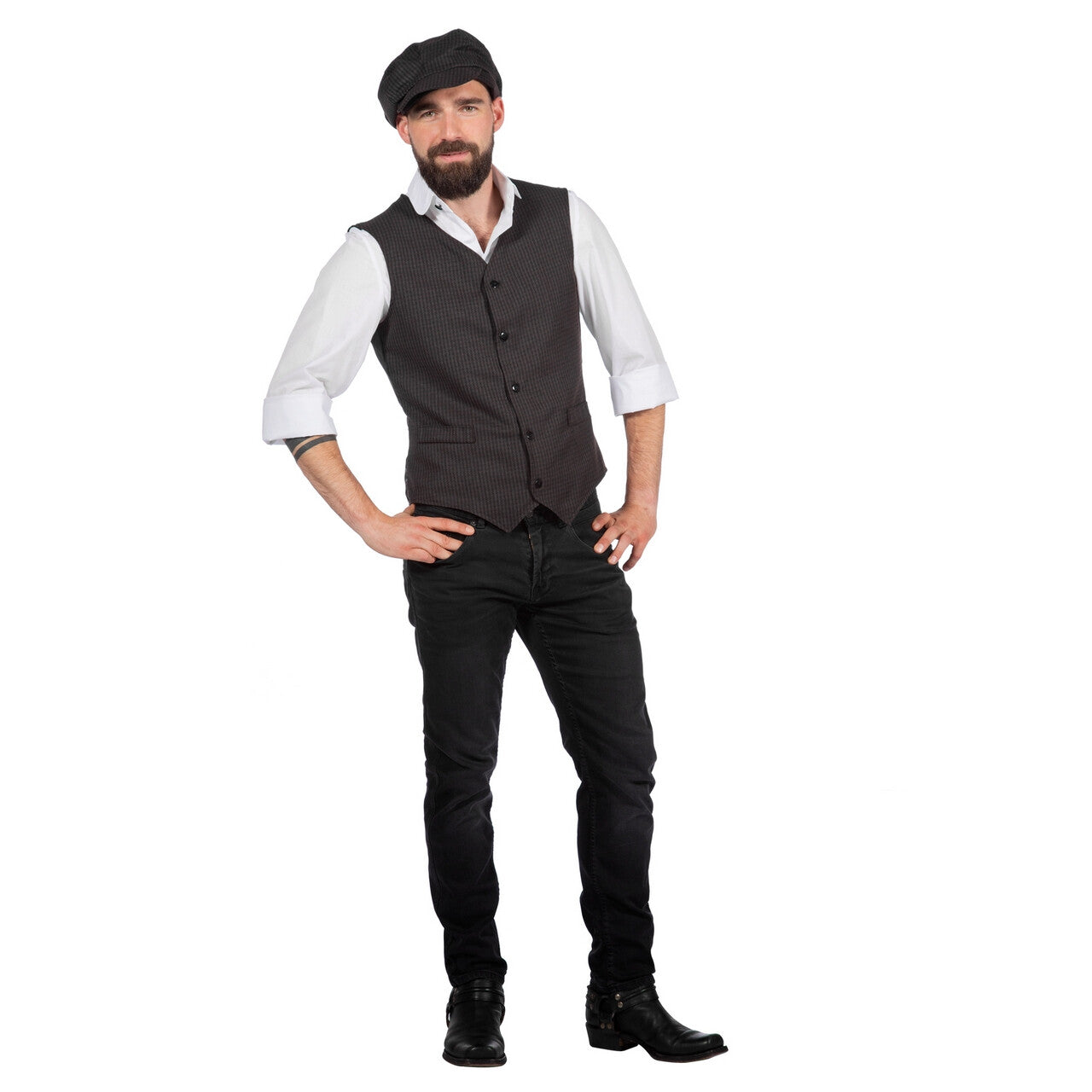 Op deze afbeelding zie je een Kostuums, van het merk Wilbers. Vest Met Pet London Man