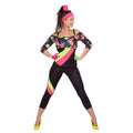 Knallbuntes 80er Neon Aerobic Damenkostüm