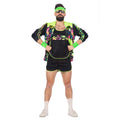 Knalliges Neon-Aerobic 80er Outfit Herren