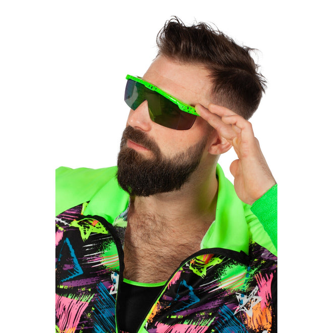Grüne 80er Jahre Cooler Frosch Ski-Sonnenbrille