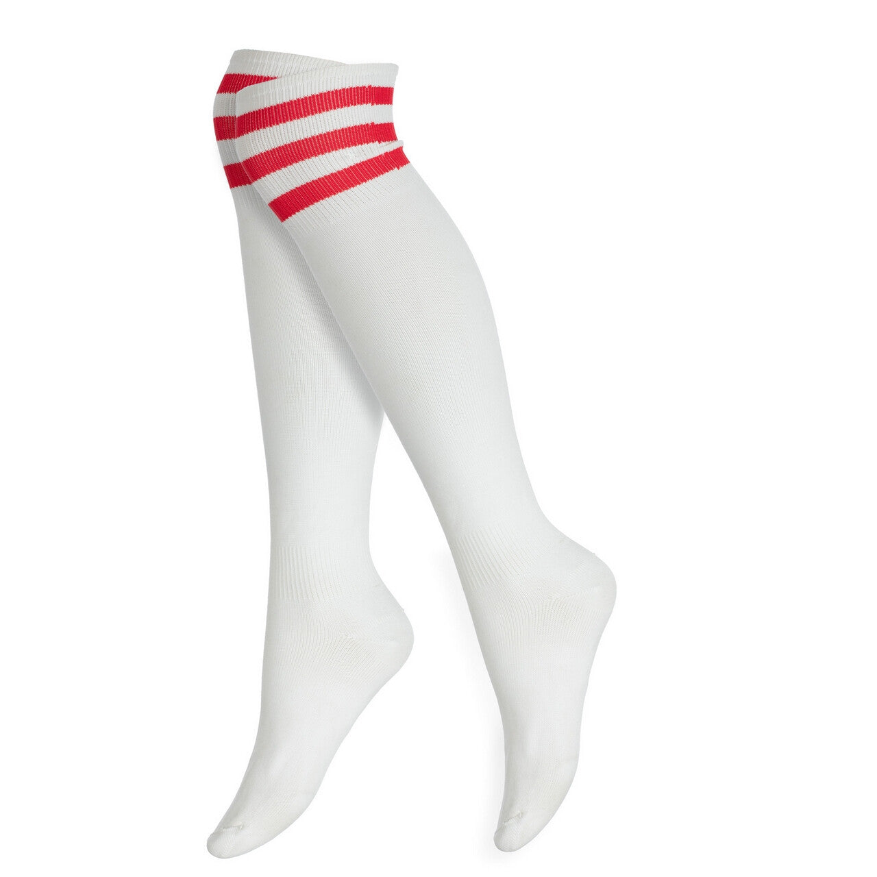 Op deze afbeelding zie je een Accessoires, van het merk Wilbers. Cheerleader Sokken Wit Met Rode Streep