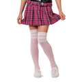 Cheerleader Socken Hellrosa Mit Weißen Streifen
