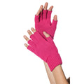 Neonpinke Strick-Handschuhe Ohne Finger