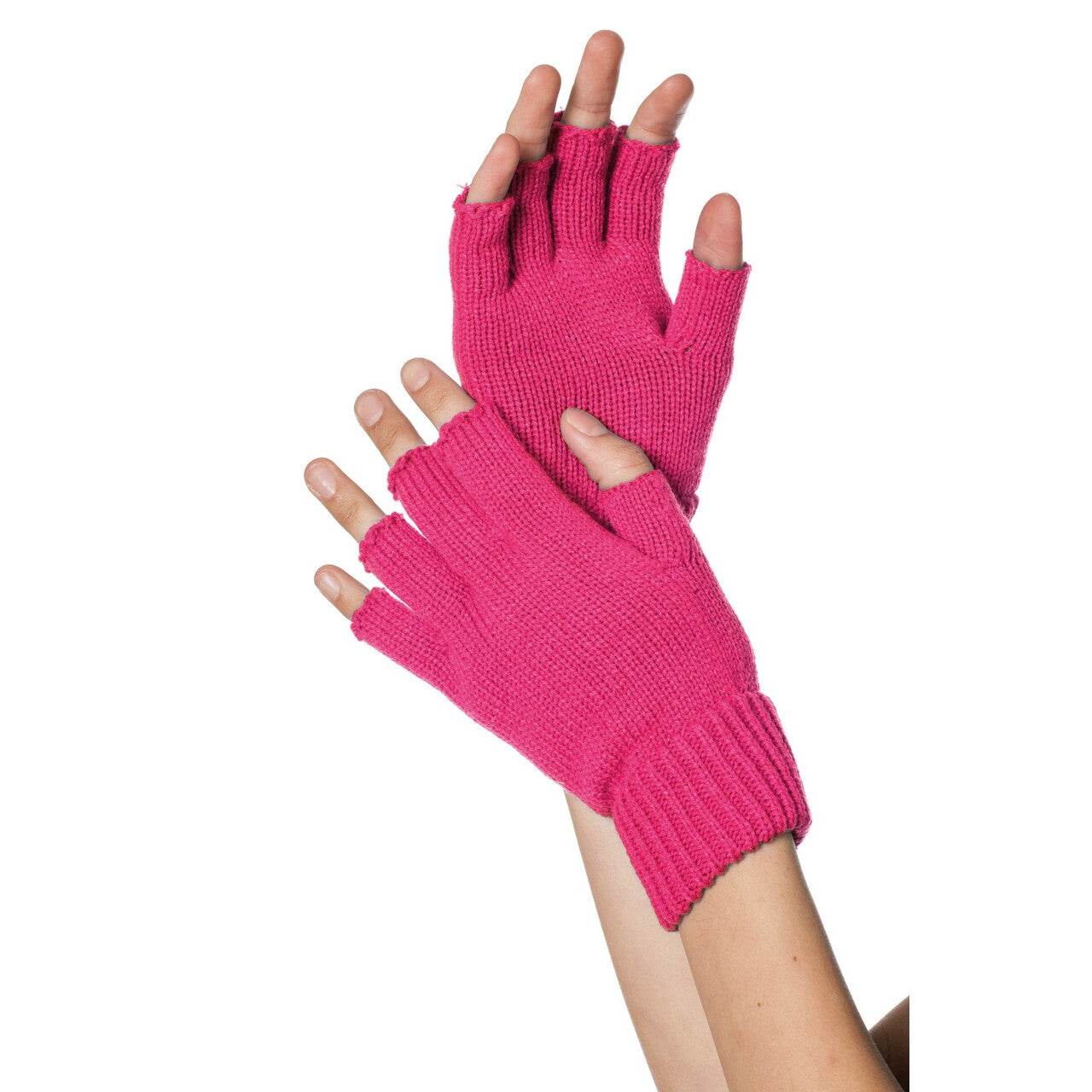 Op deze afbeelding zie je een Accessoires, van het merk Wilbers. Gebreide Vingerloze Handschoenen Neon Roze