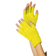 Op deze afbeelding zie je een Accessoires, van het merk Wilbers. Gebreide Vingerloze Handschoenen Neon Geel