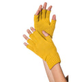 Gestrickte Fingerlose Handschuhe Senfgelb