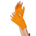 Orange Fingerlose Strickhandschuhe