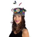 Strahlender Regenbogen Mit Federn Pailletten Hut Burning Man