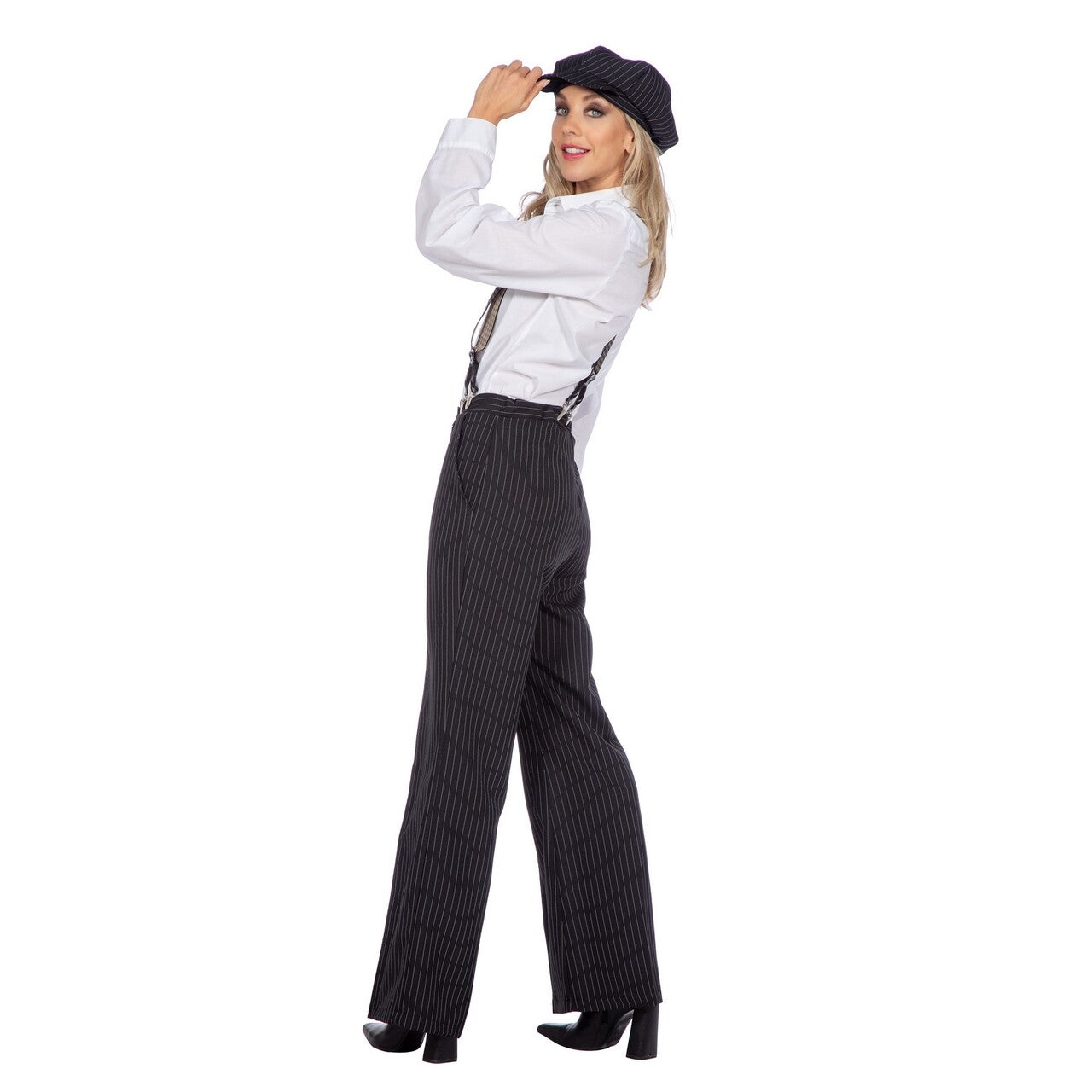 Op deze afbeelding zie je een Kostuums, van het merk Wilbers. Roaring 20s Krijtstreep Broek Vrouw