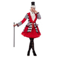 Rauten-Jacke Rot / Weiß / Schwarz Damen