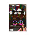 Hippie-Set Mit Blumen Und Friedenszeichen