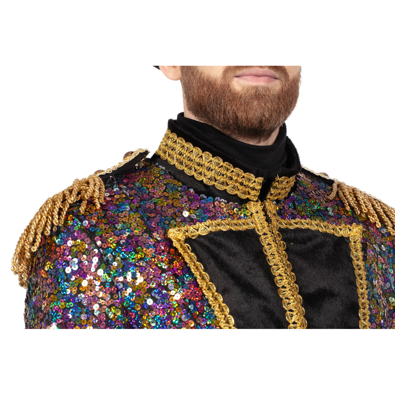 Op deze afbeelding zie je een Kostuums, van het merk Wilbers. Luxe Paillettenjas Mr Luminee Man
