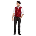 Glitzernde Gladiolus Paillettenweste Rot Herren