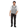 Showstopper Paillettenweste Silber Herren