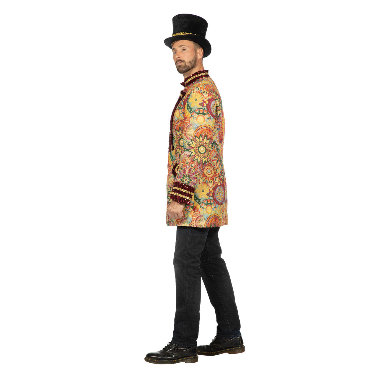 Op deze afbeelding zie je een Kostuums, van het merk Wilbers. Luxe Carnaval Mr Bright Paillettenjas Man
